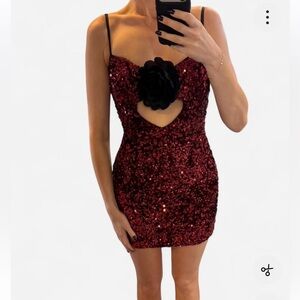 Helsi Rosette Sequin Dress